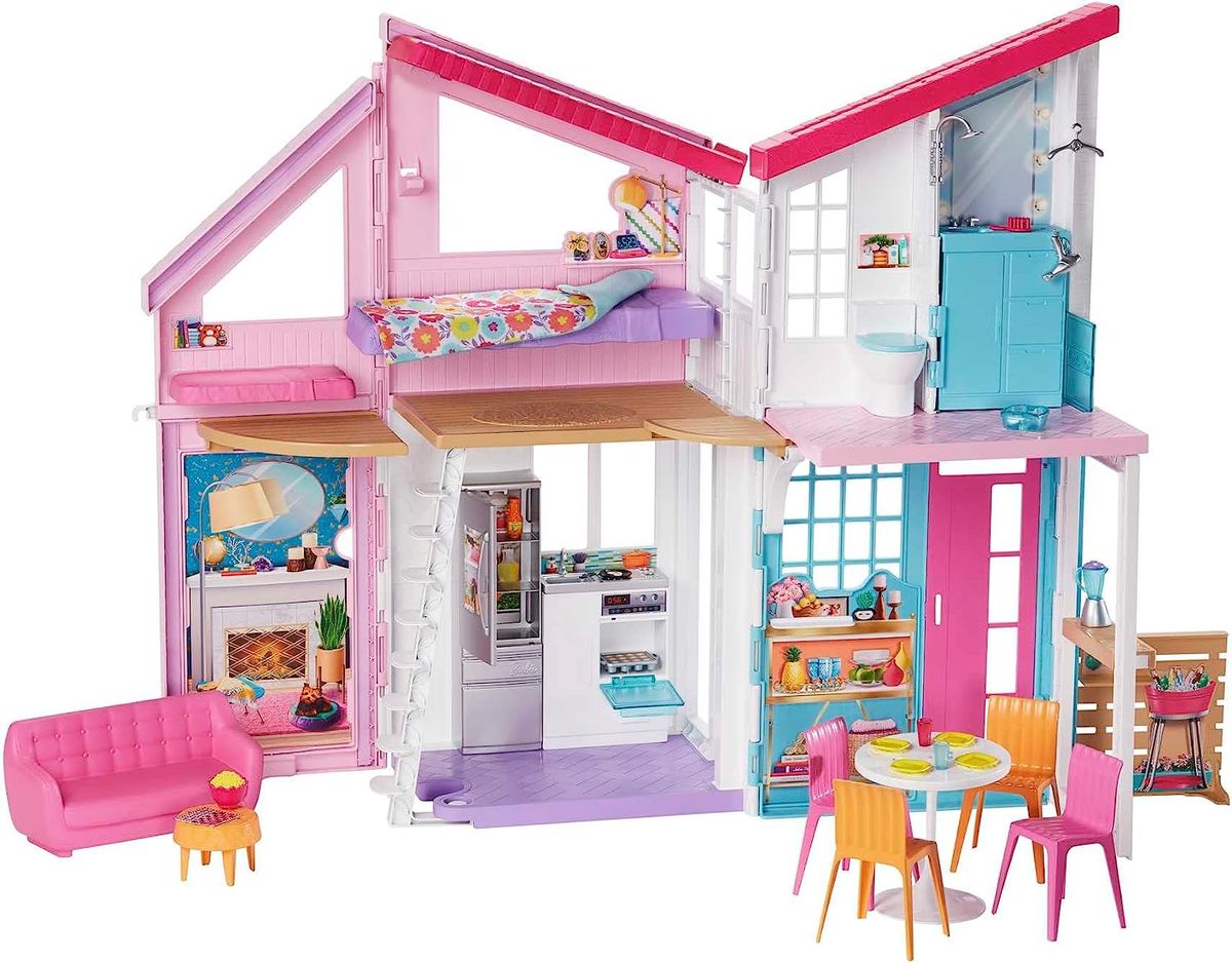 Barbie Malibu House 2-Story 6-Room Dollhouse With Transformation Features