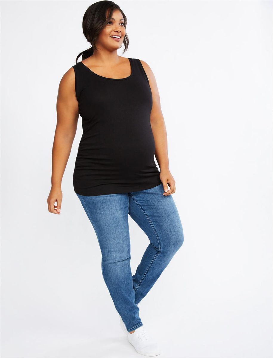 Secret Fit Belly Super Stretch Skinny Maternity Jeans(Long)- Beech Wash
