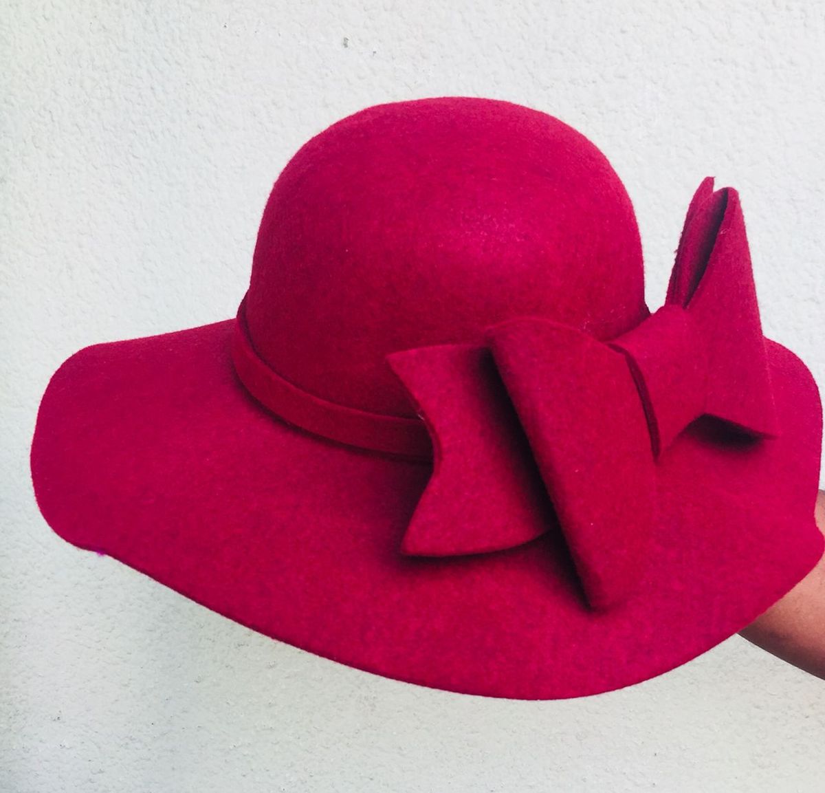 Women Wool Wide Brim Beach Straw Hat