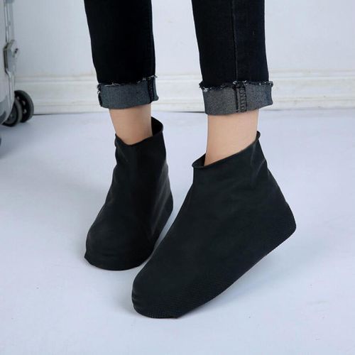 Unisex Disposable Boot And Shoe Covers Waterproof, Non-Slip Black M