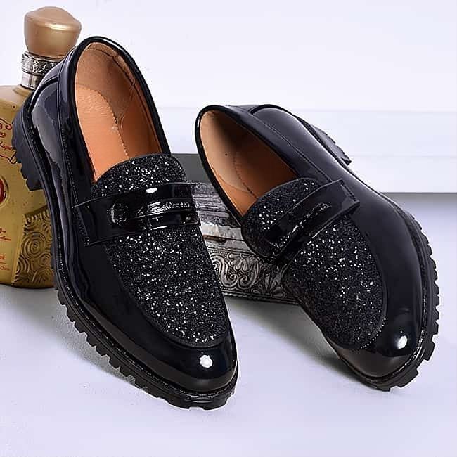 SHINING STONE UP DESIGNERS SHOE BLACK