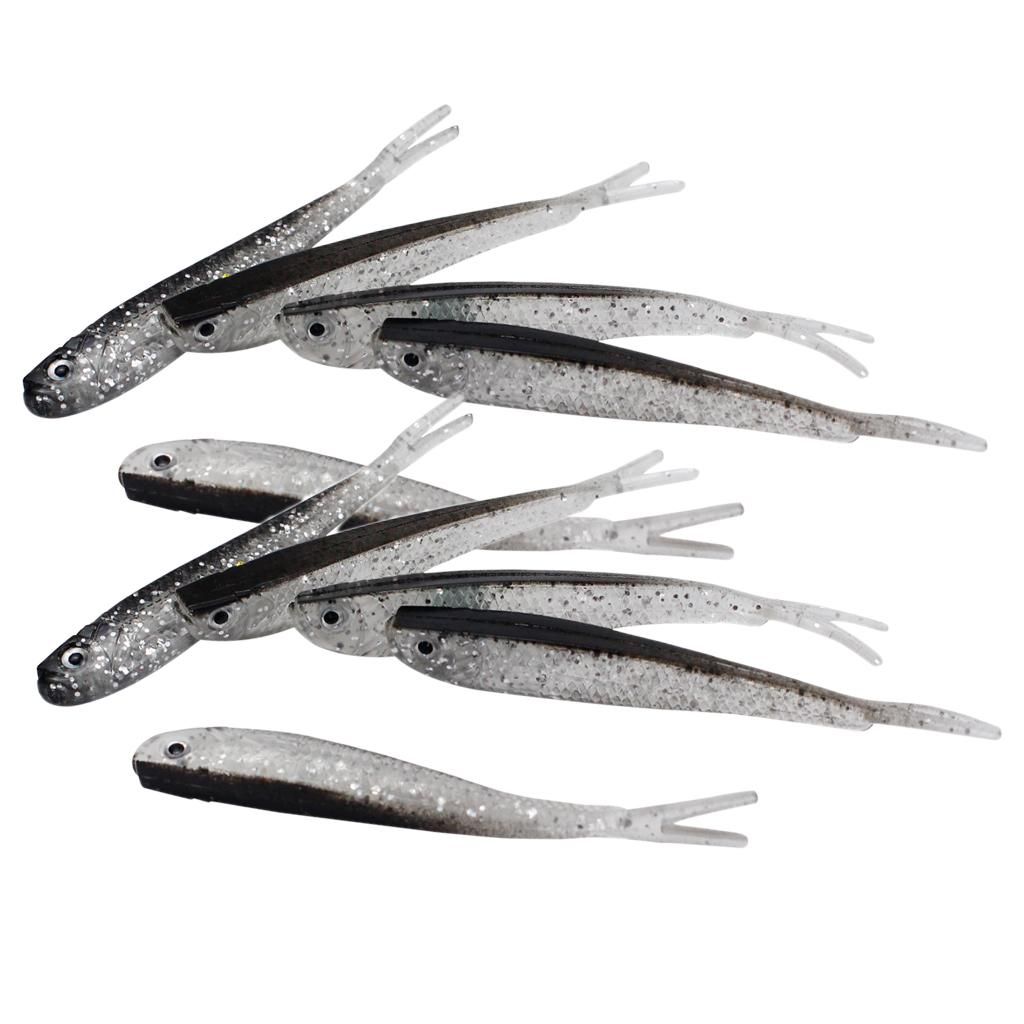10pcs Paddle Tail Swimbaits, Soft Jerk Baits, Soft   - 3D