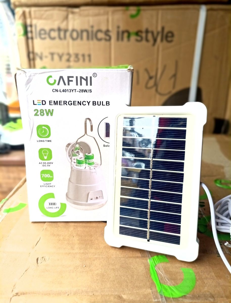 RECHARGEABLE BULB WITH SOLAR PANEL