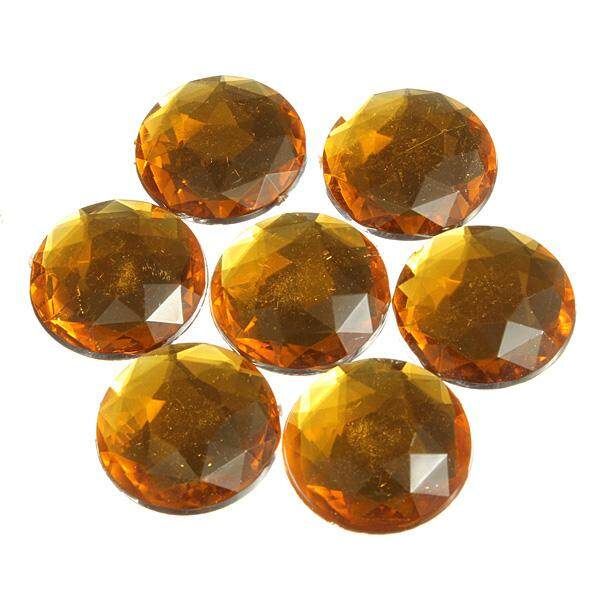 10X Large Plastic Flat Backed Half Round Crystal Gem Rhinestone Cabochon 18 25mm Yellow 18mm Yellow