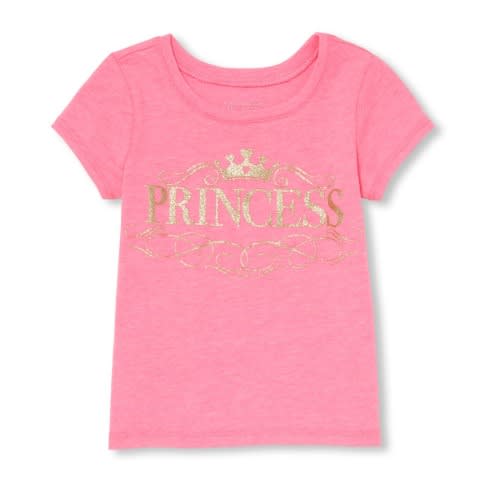 Girls Glitters Princess Top- Pink And Gold