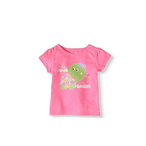 Girls' Short-sleeve Love Graphic Top - Pink
