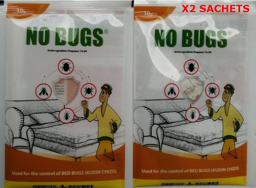 No Bugs, Used For Control Of BEDBUGS & INSECTS X2 Pieces