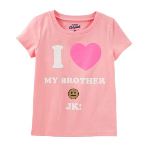 I Love My Brother Graphic Top- Pink
