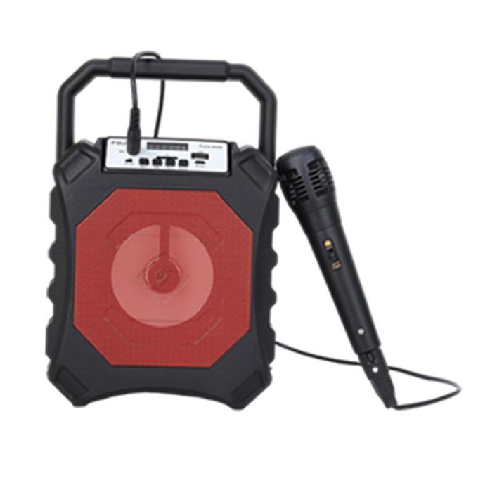 Speaker 1200mAh Karaoke Bluetooth Machine For Outdoor And Indoor Red