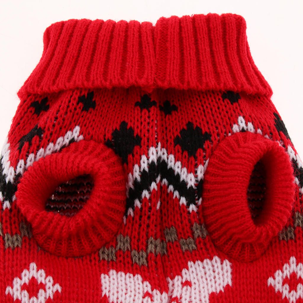 Cute Pet Dog Winter Sweater Warm Knitwear Classic Plaid Printed Coat
