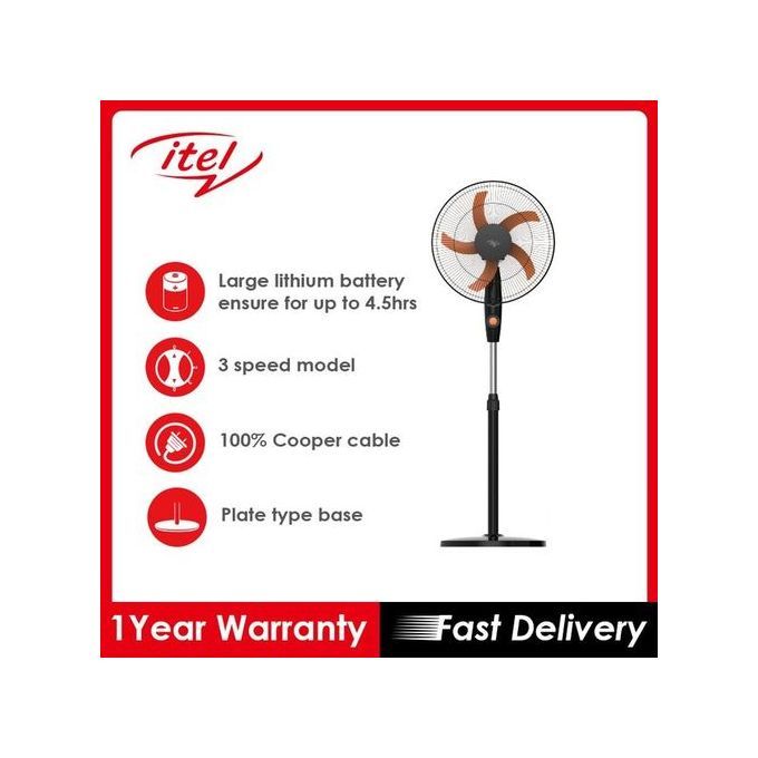 Itel16 Inches Rechargeable Fan -12 Months Warranty+Free Gift