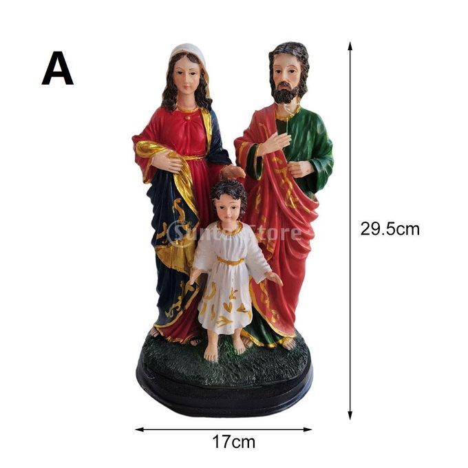 Resin Holy Family Figurine Jesus Mary Joseph Sculpture 12 Inch For