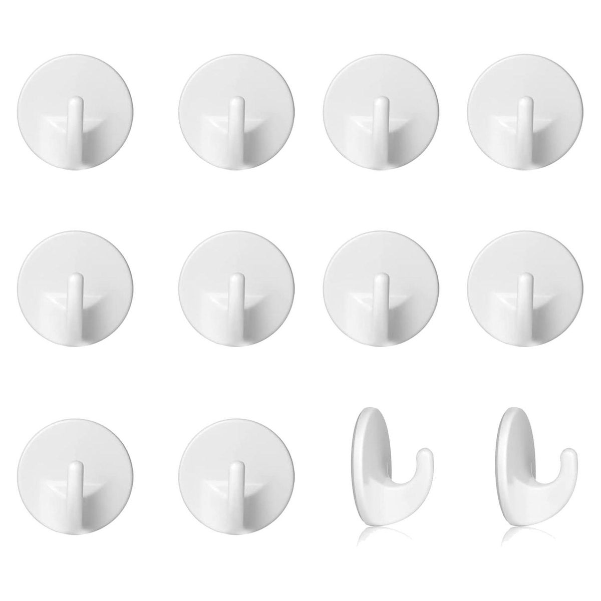 12Pcs Plastic Hooks Self Adhesive, Wall Hooks, for Hanging