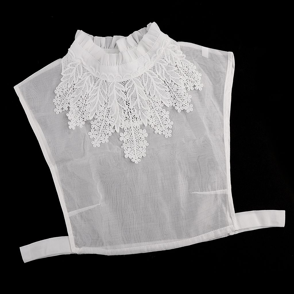 Ladies False Collar Bib Fake Half Shirt Party 3-Half Shirt White#3