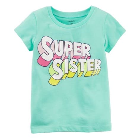 Super Sister Graphic Top- Mint Green
