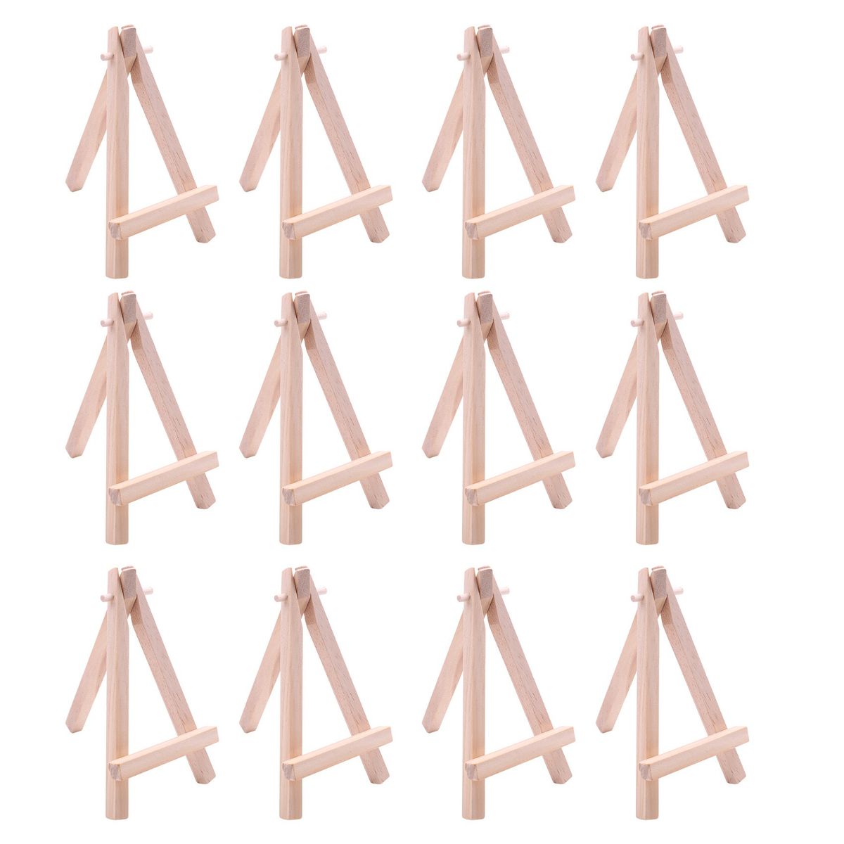 12 Pack 5 Inch Mini Wood Display Easel For Small Canvases