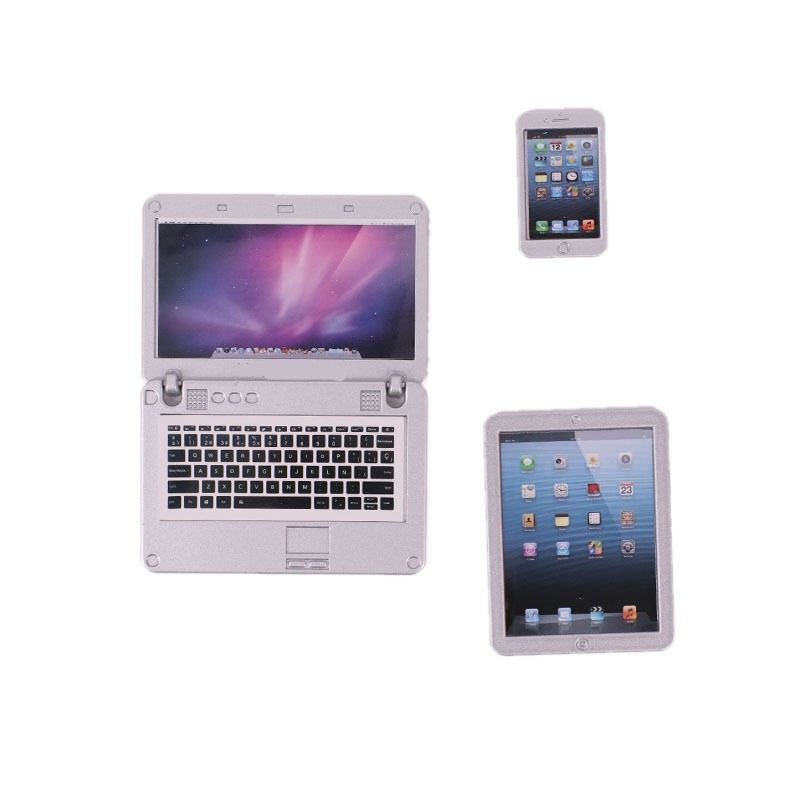 1: 6 Doll House Mobile Phone + Laptop + Tablet Set