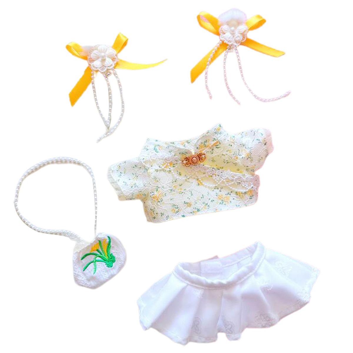 1 Set Doll Short Skirt Cross-body Bag Chinese Ancient Top