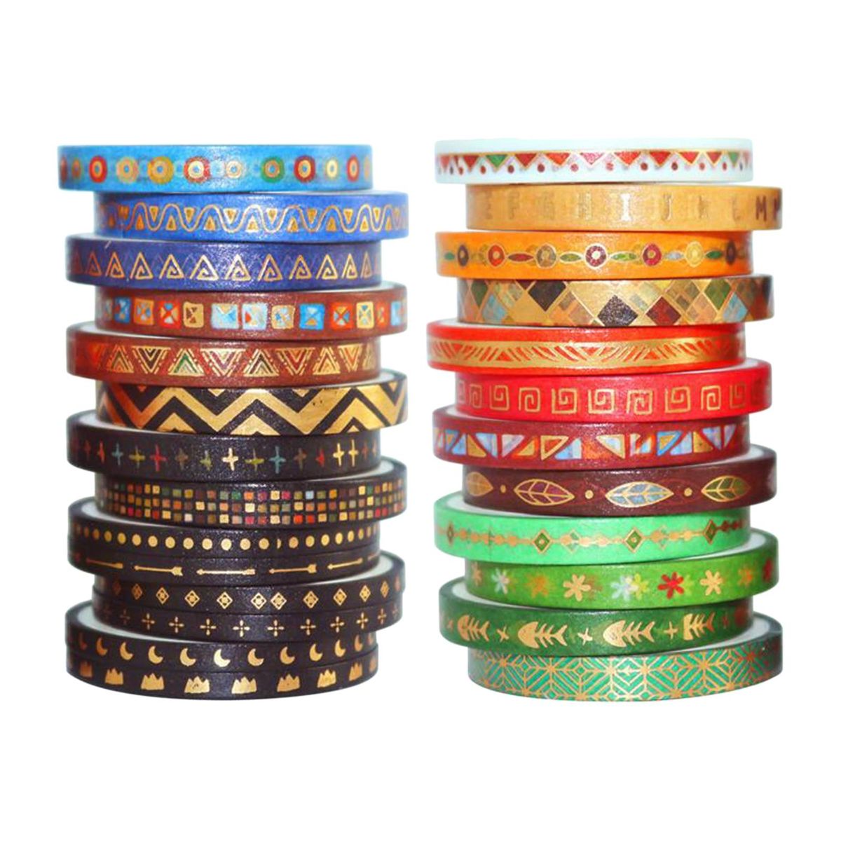 26 Rolls Washi Tape Set, 5MM Wide Foil Gold Thin Decorative Masking