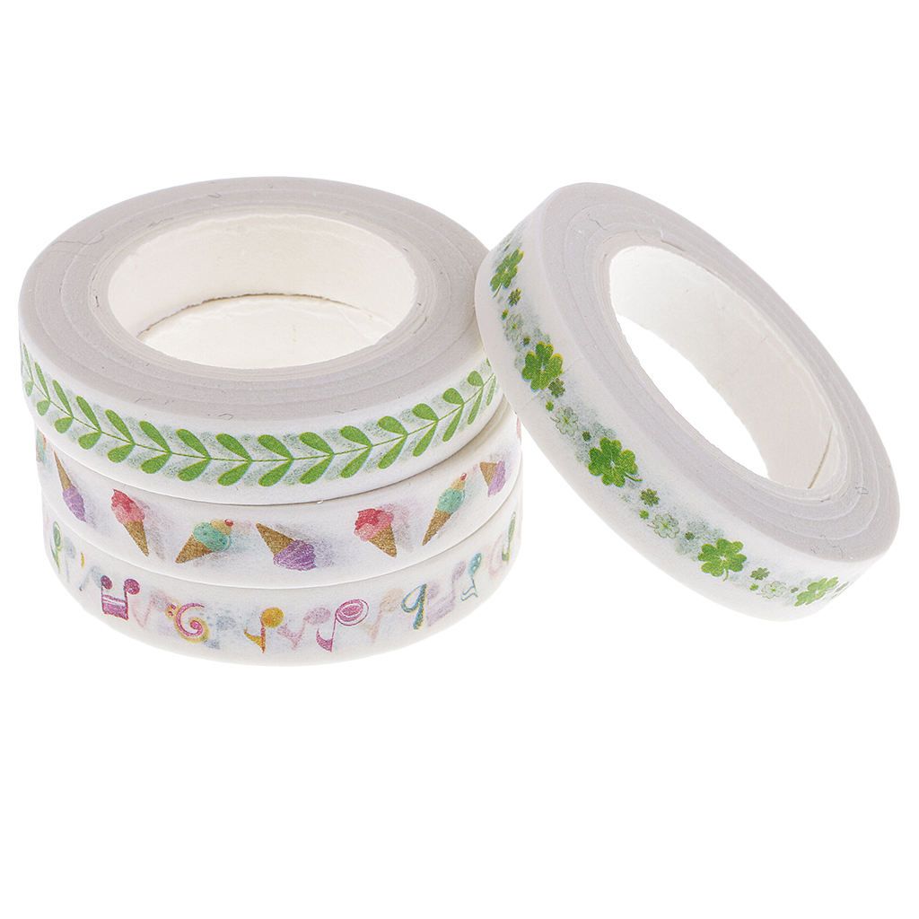 4pcs 10m Washi Tape Masking Tape Adhesive Decorative Tape For
