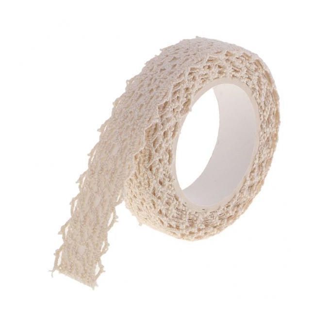 2x Decorative Craft Tapes Masking Lace Tapes Fabric Washi Tape Ribbon