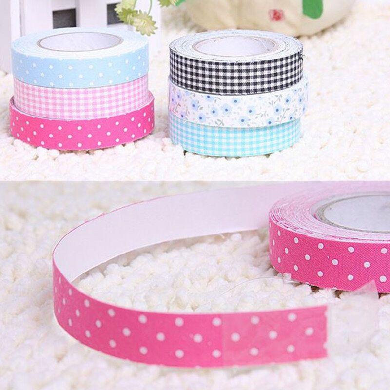 Flower Printing Fabric Decorative Self Adhesive Washi Tape Sticky Paper Sticker NEW