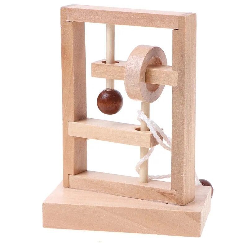 New Desk Novelty 3D Wooden Rope Loop Puzzle IQ Mind String Brain teaser Game for Adults Kids Gift Learning Education Puzzle Toy