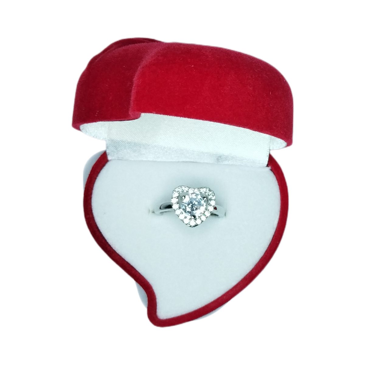 Adjustable Premium Love Diamond Engagement Proposal Ring With Red Ring Case