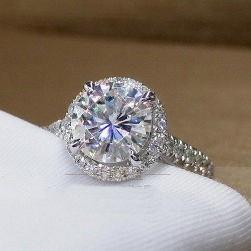 Engagement Ring  Silver Proposal Wedding