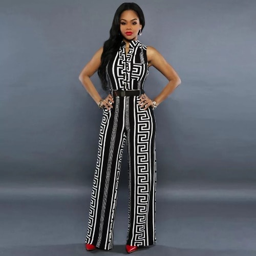 Women Monochrome Classy Jumpsuit- Black