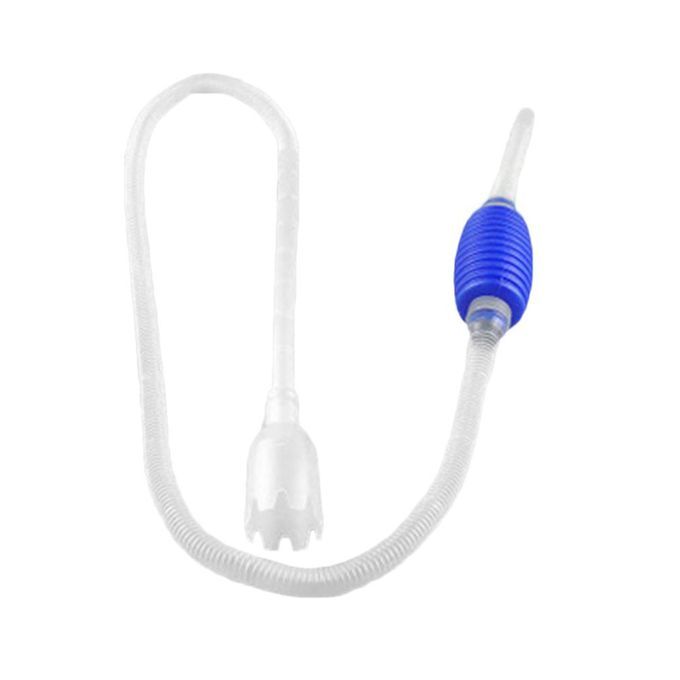 Aquarium Fish Tank Water Exchange Gravel Cleaner Tool Suction Pipe Accessories White&blue