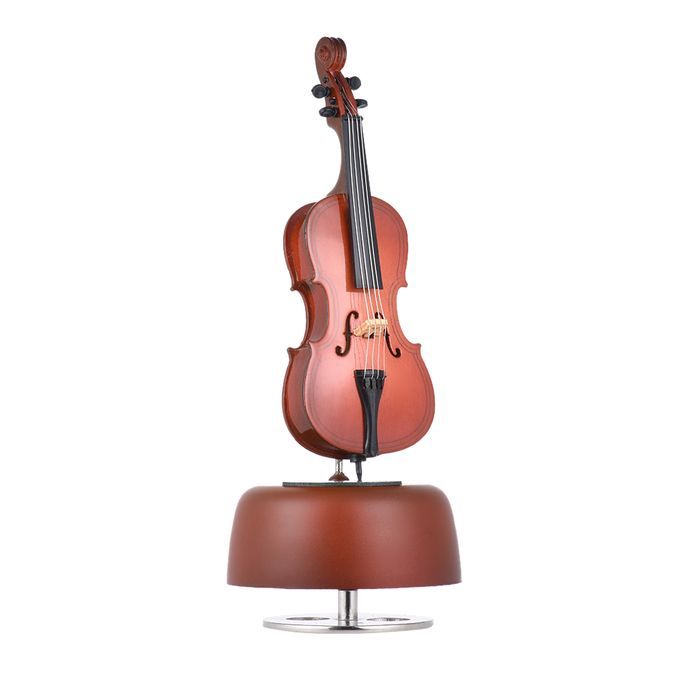 Classical Wind Up Cello Music Box With Rotating Musical