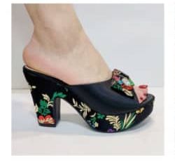 Gorgeous Heel Slippers-Black