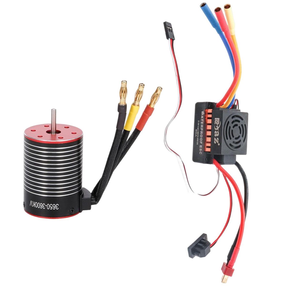 3650 Brushless Motor With 60A ESC 4 Poles Universal 3600KV