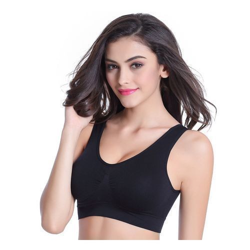 Sports Bras For Women Seamless Gym Workout Yoga Bra (BLACK)