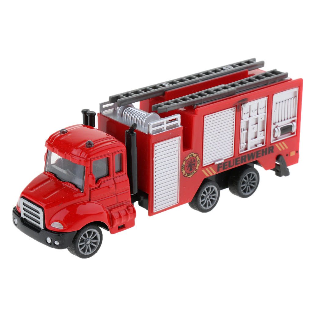 1:64 Alloy Pull Back Car Construction Vehicle Toy For Kids Gift Fire