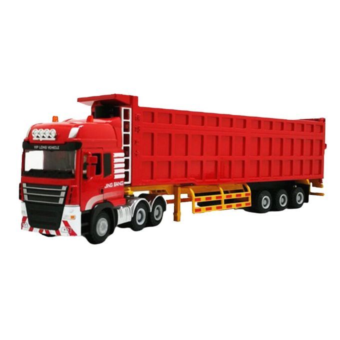 Simulation Engineering Semi-Trailer Truck Alloy Transport Dump Car Red