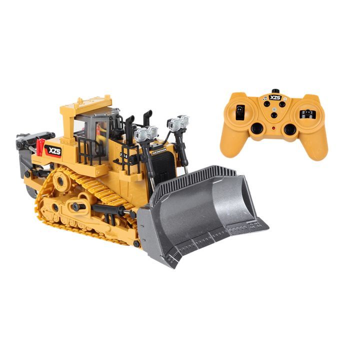 2.4G 9CH RC Bulldozer Tractor 1:24 Light & Sound 3 Batteries Alloy