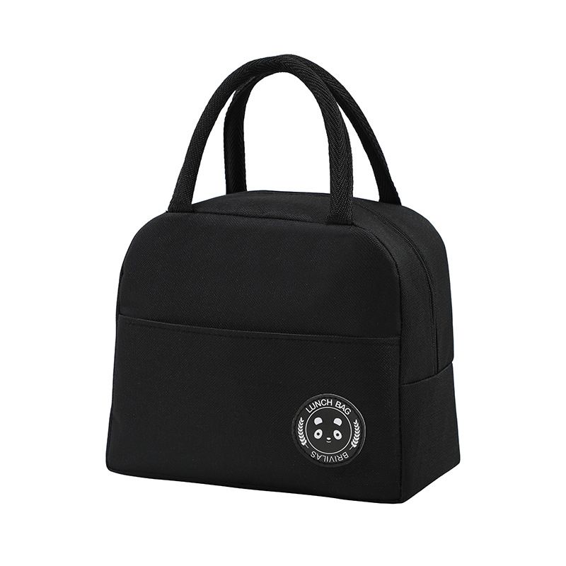 Portable Lunch Bag Thermal Insulated Lunch Box - Black