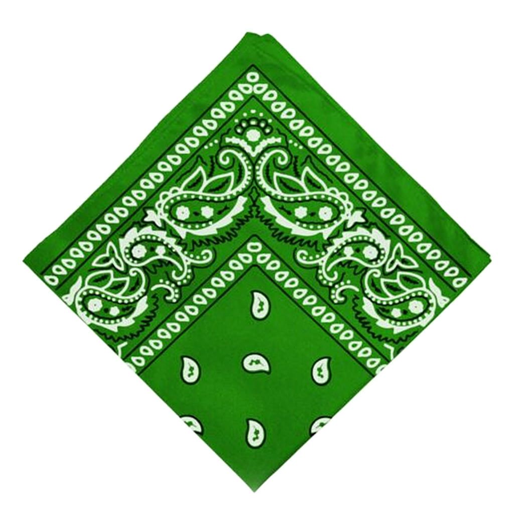 Novelty 100% Cotton Print Cowboy Bandana Head Wrap Headband Green