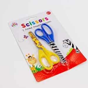 Colourful Animal Print Children Kids Art And Craft Safety Scissors (2 In A Pack)