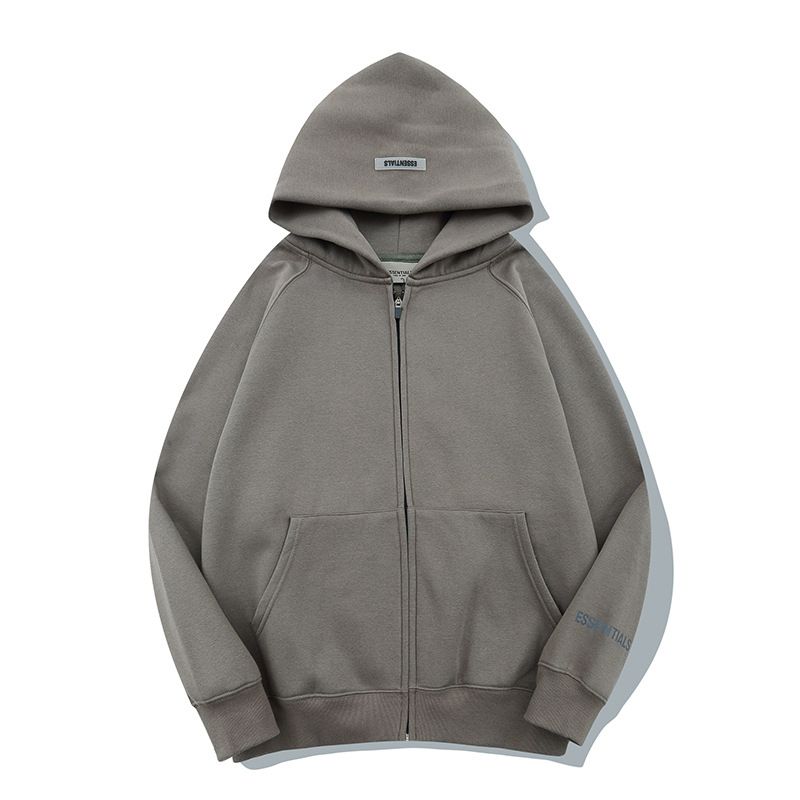 Gray-Couple ESSENTIALS Hoodies Woman Fleece Loose Autumn Cardigan Sweaters Men Fashion