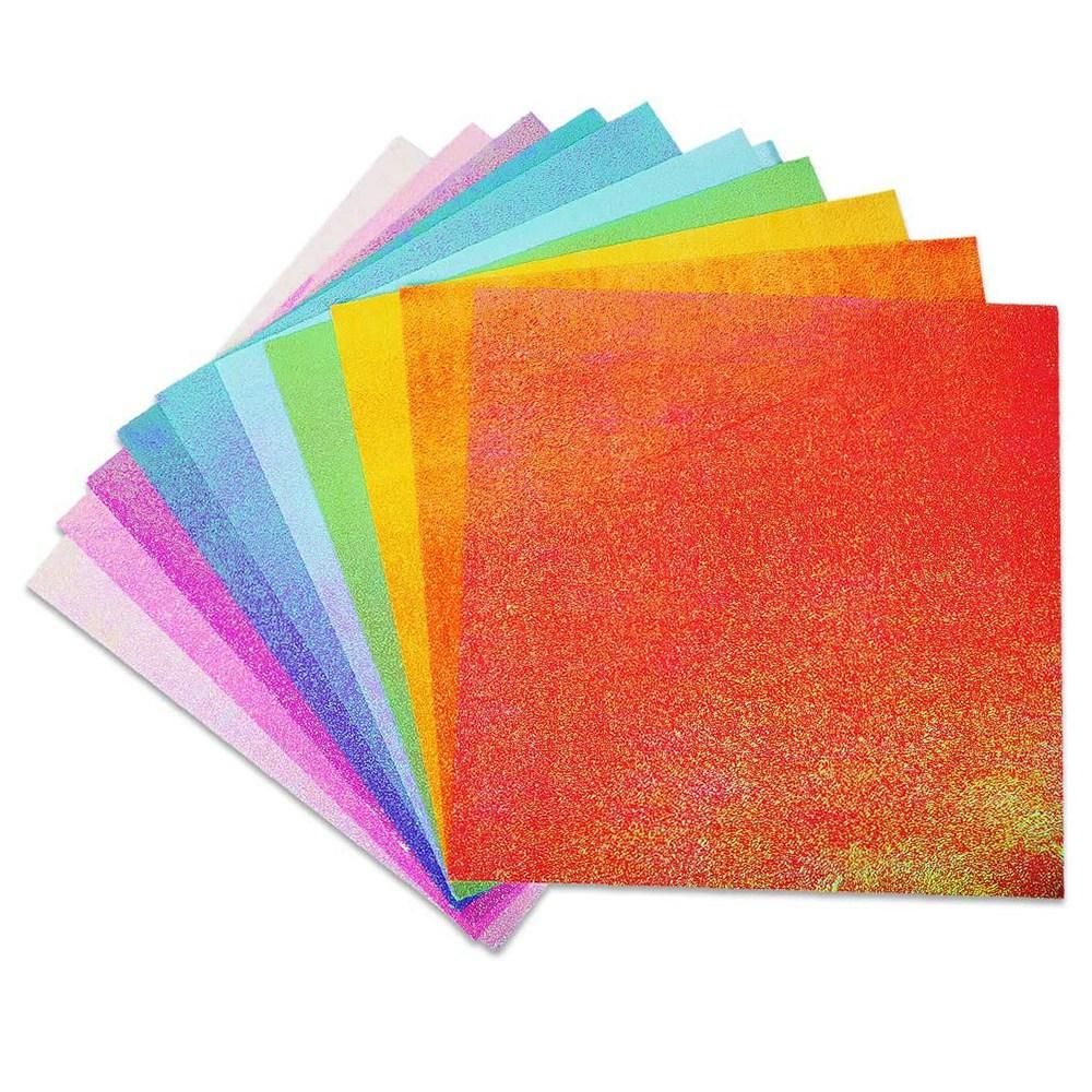 50 Sheets Colored Origami Sparkly Paper Craft
