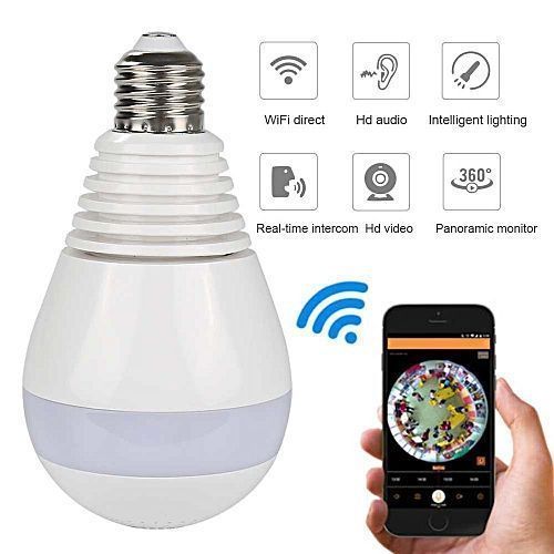 1080P Fish Eye Home Security WiFi Panoramic Camera Mini Camera 360 Degree Wireless Bulb Light
