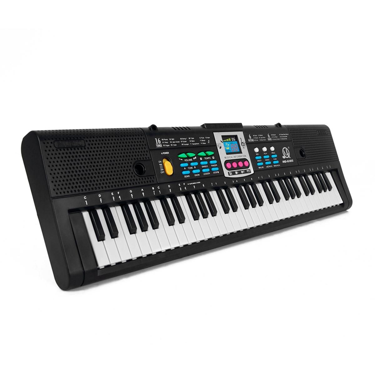 61 Keys Electronic Piano Digital Music Electronic Keyboard Musical Instrument Gift with Microphone Beginners