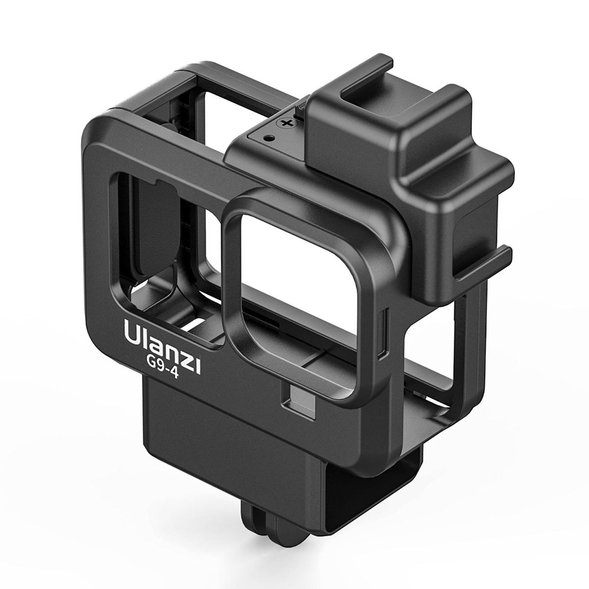 Ulanzi G9-4 Action Camera Video Cage Plastic Vlog Case Protective Housing with Dual Cold Shoe Mount 52mm Filter Adapter Extension Accessory Replacement for GoPro Hero 10/9