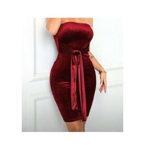 Wine Velvet Dress