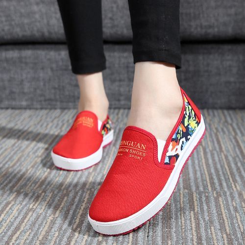 Ladies Light Casual Flat Shoes Office Shoes-Red