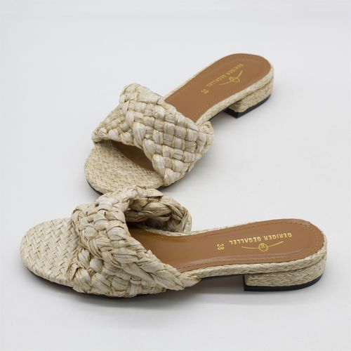 1551-16 Braided Women Low Heeled  Slides Ladies Flip Flops Female Flat Slippers