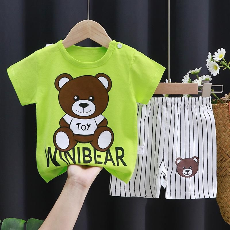 2-Piece Children'S Short-Sleeved Suit T-Shirt + Shorts k021